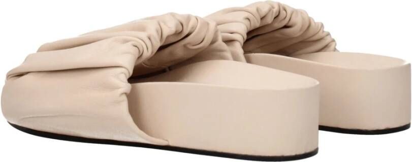 Jil Sander Roze leren slof Mid Heels