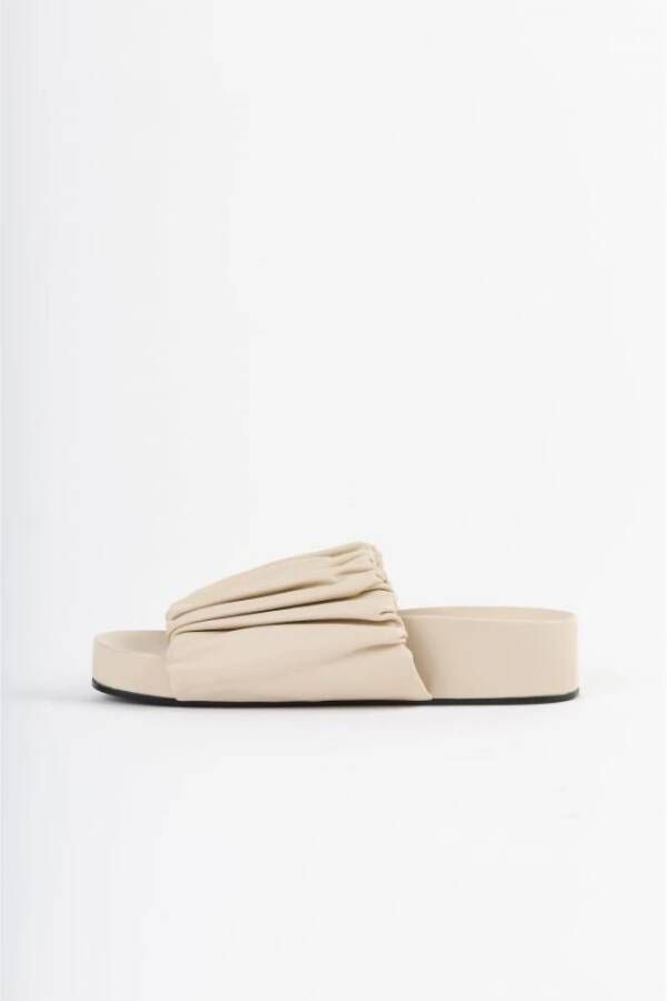 Jil Sander Sandalen met ruches van leer