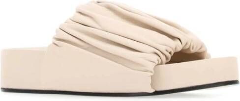 Jil Sander Sandleren Platform Slippers Beige Dames