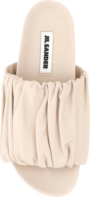 Jil Sander Sandleren Platform Slippers Beige Dames