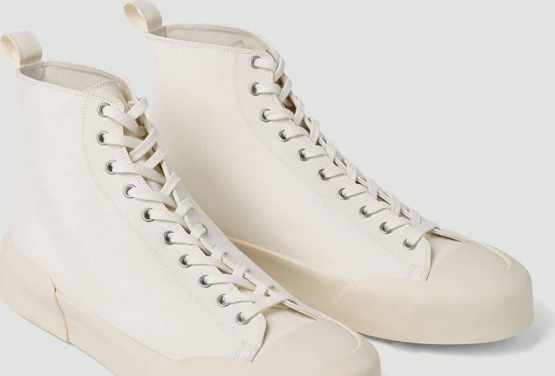 Jil Sander Canvas High Top Sneakers Beige Heren