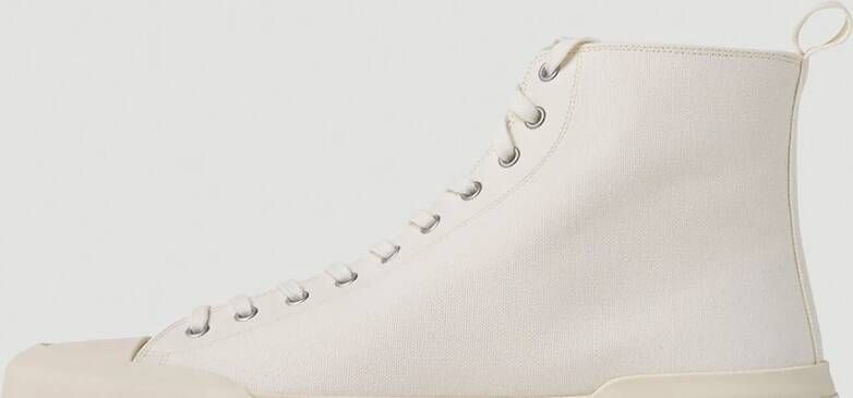 Jil Sander Canvas High Top Sneakers Beige Heren