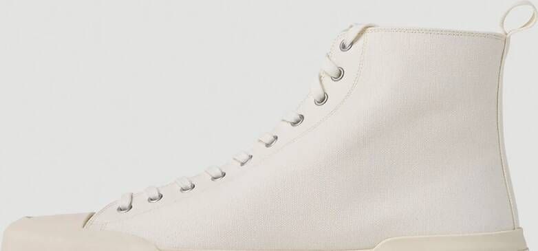 Jil Sander Canvas High Top Sneakers Beige Heren