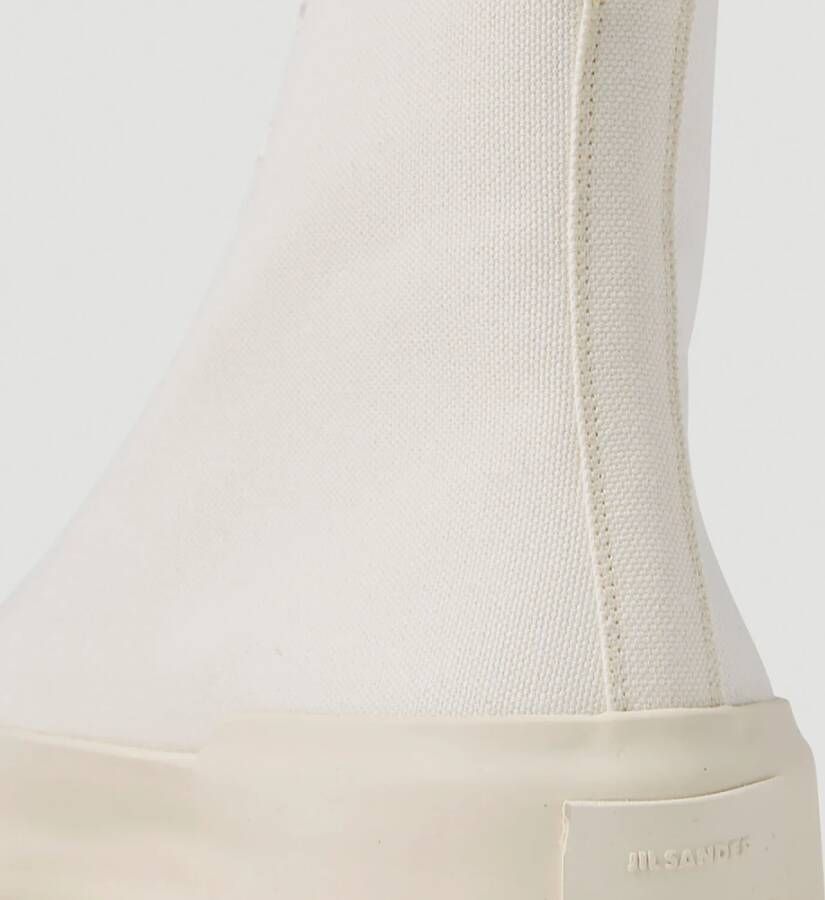 Jil Sander Canvas High Top Sneakers Beige Heren