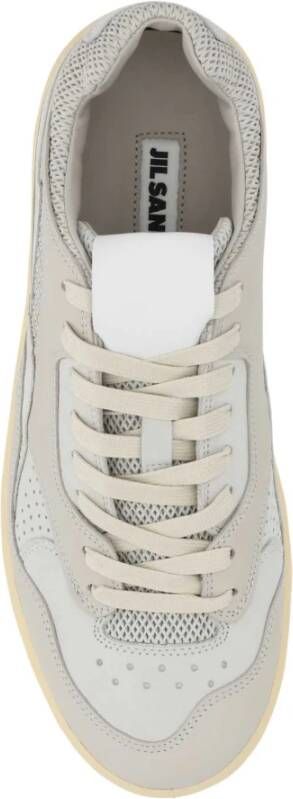 Jil Sander Grijze Canvas Rubber Basket Sneakers Grijs Dames