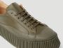 Jil Sander Luxe Minimalistische Gevulkaniseerde Leren Sneakers Groen Heren - Thumbnail 2