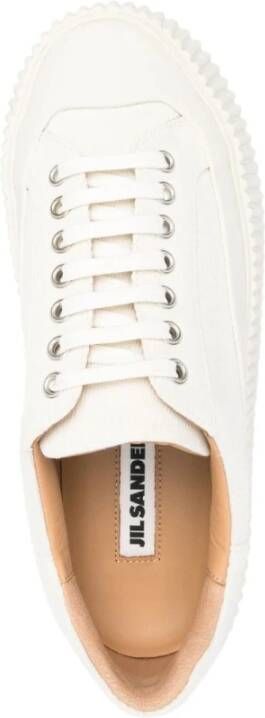 Jil Sander Crèmekleurige leren lage sneakers Wit Dames