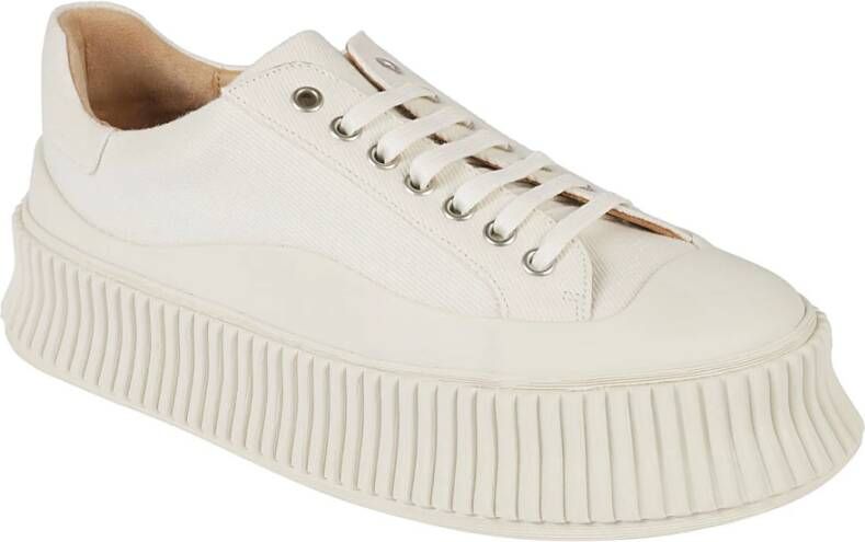 Jil Sander Crèmekleurige leren lage sneakers Wit Dames