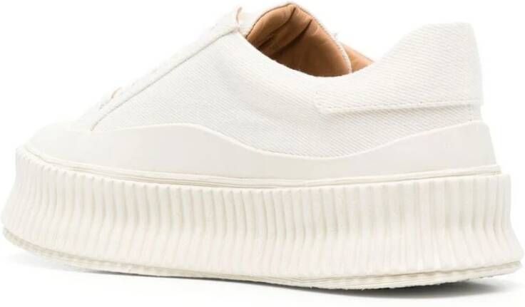 Jil Sander Crèmekleurige leren lage sneakers Wit Dames