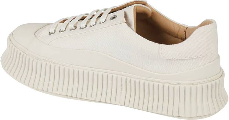 Jil Sander Crèmekleurige leren lage sneakers Wit Dames