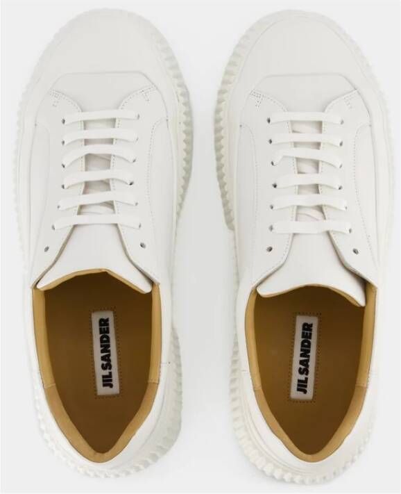 Jil Sander Luxe Kalfsleren Sneakers Wit Dames