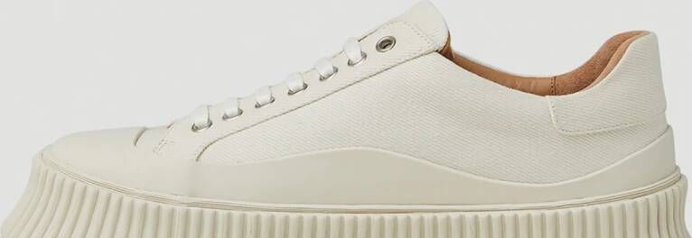 Jil Sander Verfijnde Canvas Vulcanized Sneakers Wit Dames