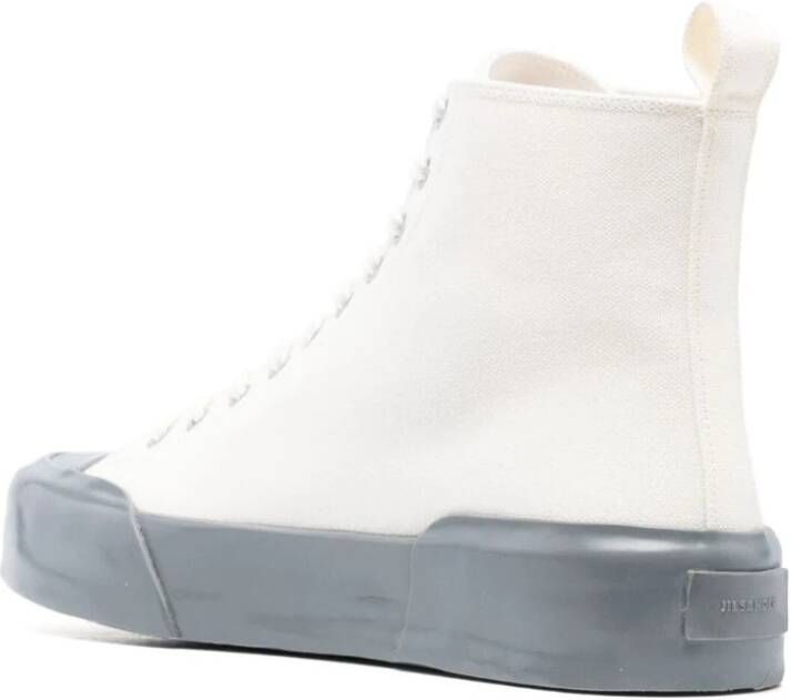 Jil Sander Canvas High-Top Sneakers Wit Heren