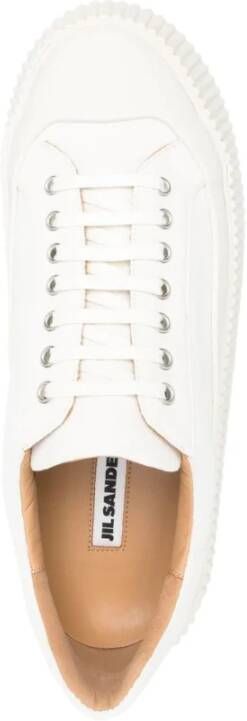 Jil Sander Witte Leren Sneakers voor Heren Wit Heren