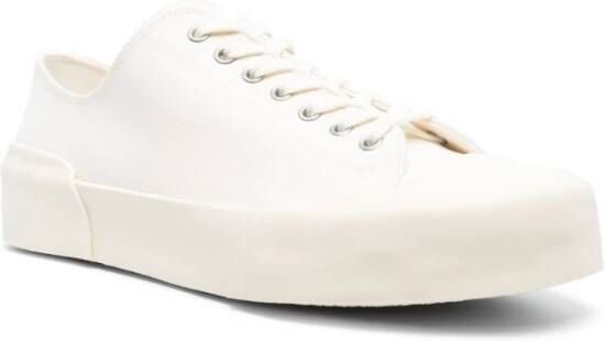 Jil Sander Moderne lage vetersneakers Wit Heren