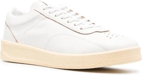 Jil Sander Witte Leren Veterschoenen Wit Heren