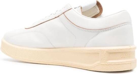 Jil Sander Witte Leren Veterschoenen Wit Heren