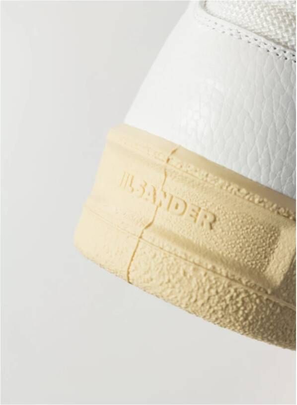 Jil Sander Witte Mesh Leren Sneakers Wit Heren