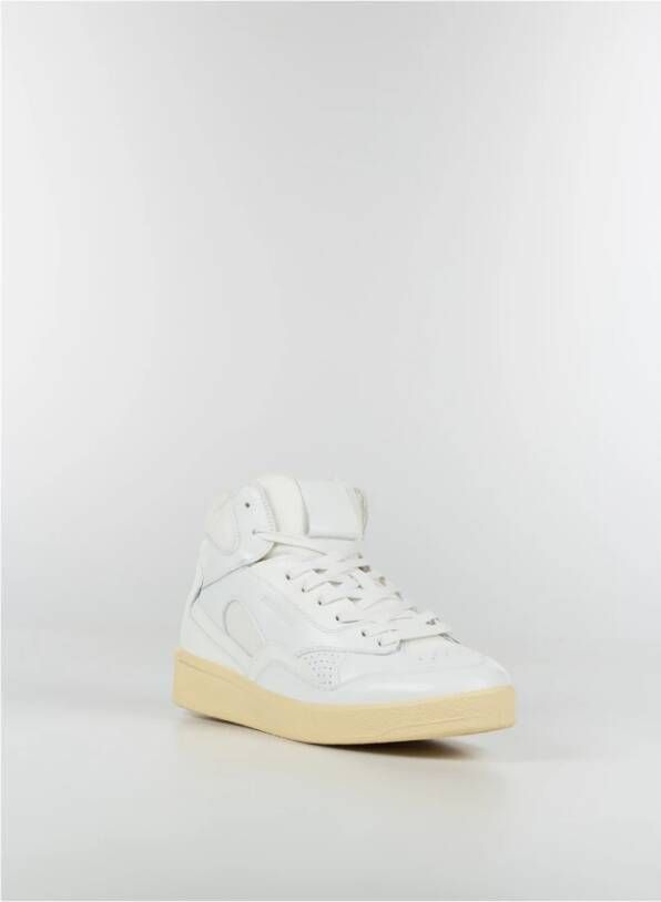 Jil Sander Witte Mesh Leren Sneakers Wit Heren