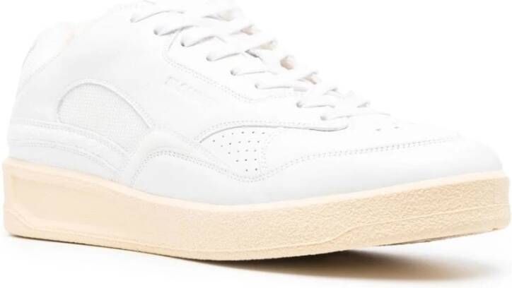 Jil Sander Witte Leren Lage Sneakers Wit Heren