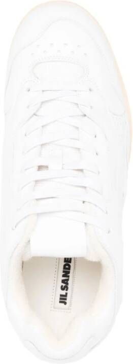 Jil Sander Witte Leren Lage Sneakers Wit Heren