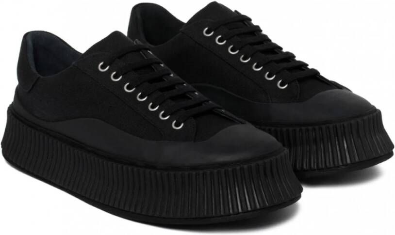 Jil Sander Zwarte leren chunky sneakers Zwart Heren