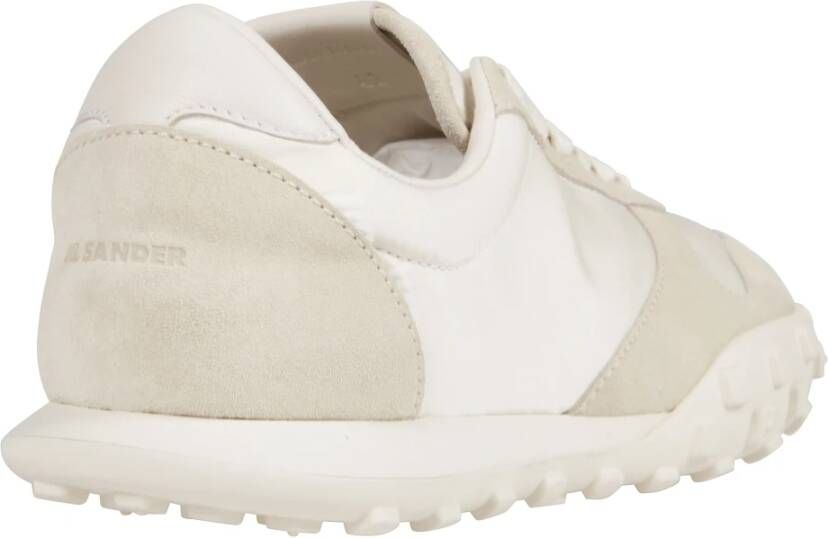 Jil Sander Contrasterende kleur lage sneakers met suède inzetstukken Beige Heren