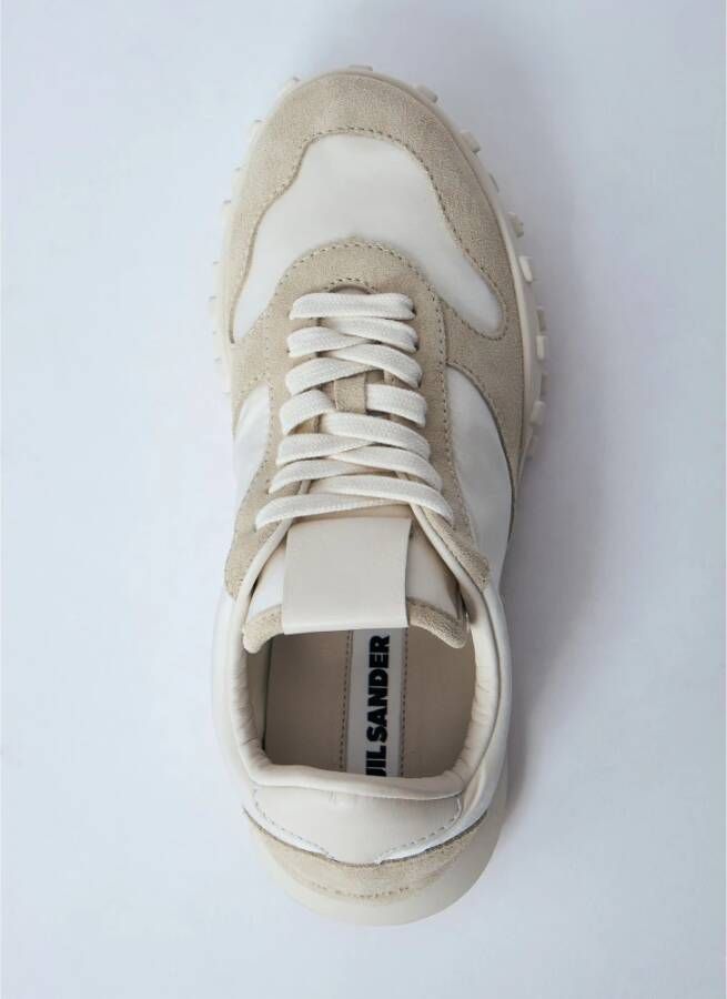 Jil Sander Suede Trim Low-Top Sneakers