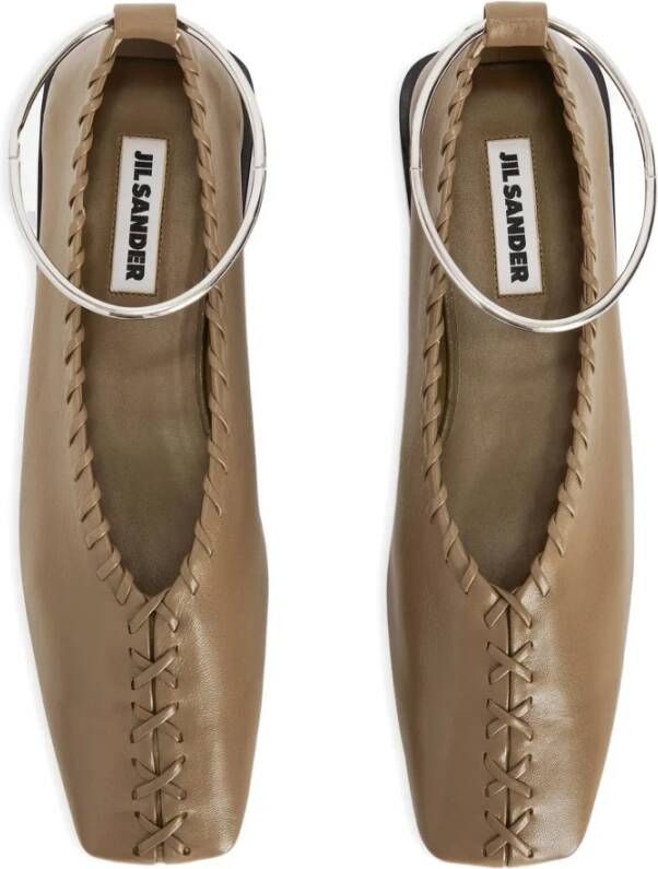 Jil Sander Taupe Ballerina Schoenen