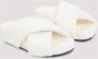 Jil Sander Witte Leren Gewatteerde Slides Sandalen - Thumbnail 2