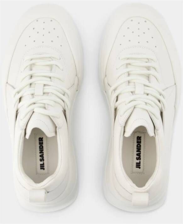 Jil Sander Witte Leren Sneakers White Heren
