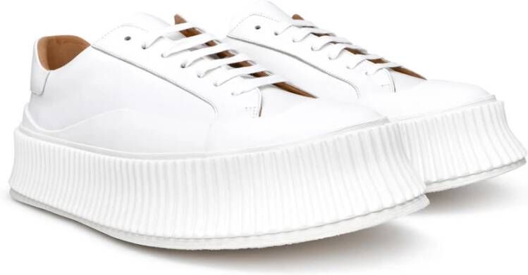 Jil Sander Witte leren sneakers White Heren