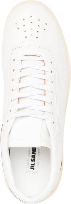 Jil Sander Witte Leren Vetersneakers