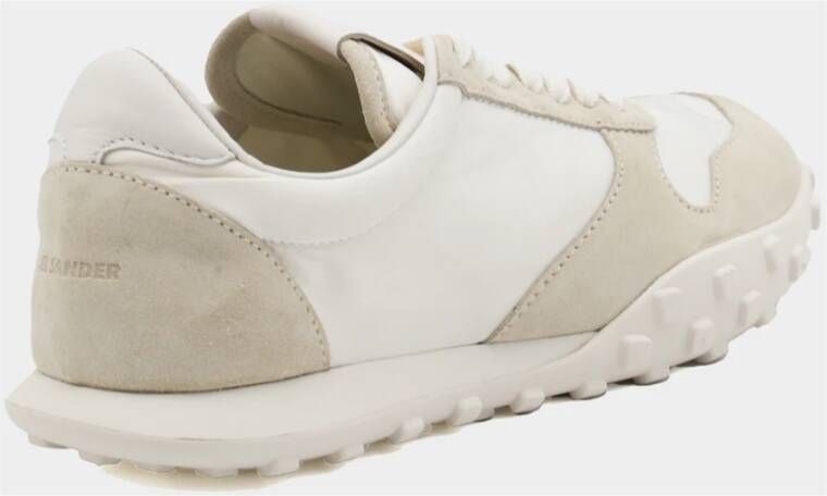 Jil Sander Witte Sneakers met Suède Details White Dames