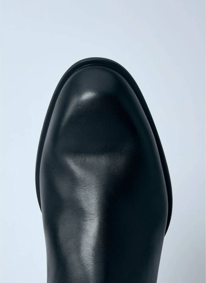 Jil Sander Zip-Up Leren Enkellaars