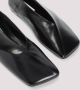 Jil Sander Zwarte Leren Vierkante Neus Platte Schoenen Black Dames - Thumbnail 12