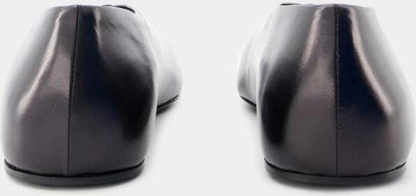Jil Sander Zwarte Leren Ballerinas Slip-On Ronde Neus Black Dames