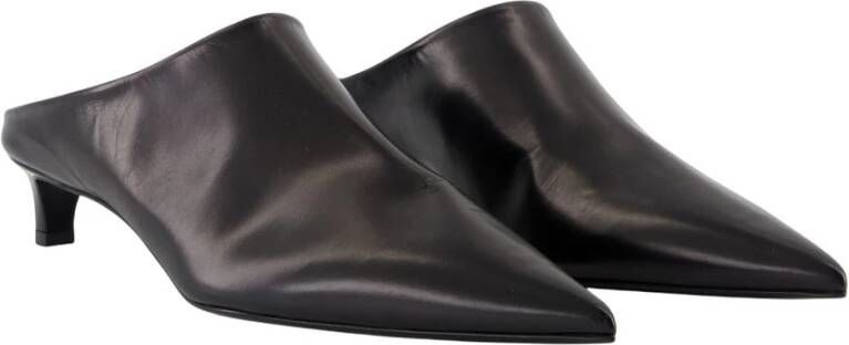 Jil Sander Zwarte leren puntige neus instap sandalen