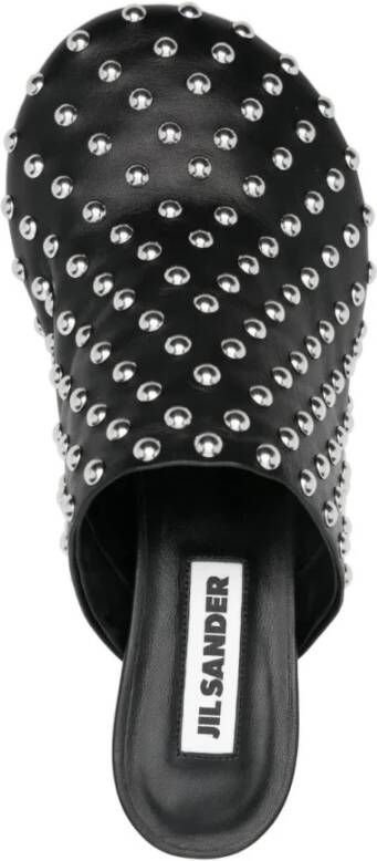 Jil Sander Zwarte metalen hakmuiltjes met studs