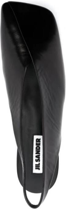 Jil Sander Zwarte ballerina schoenen voor vrouwen Black Dames