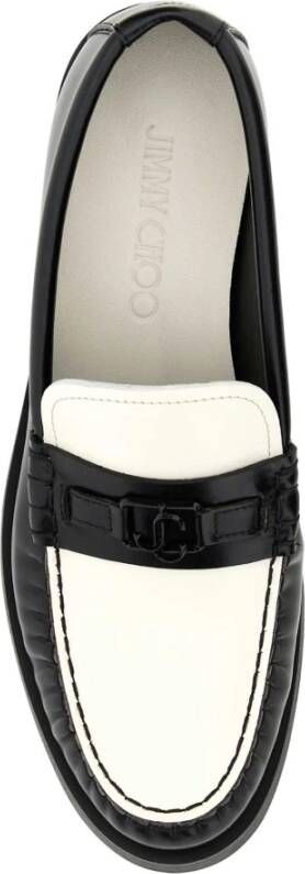 Jimmy Choo Addie Two-tone Leren Loafers Black Dames