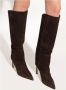 Jimmy Choo Bruine Leren Enkellaarzen met Amandel Teen Brown Dames - Thumbnail 9