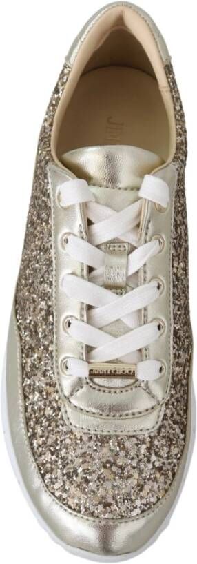 Jimmy Choo Antiek Gouden Leren Sneakers Yellow Dames