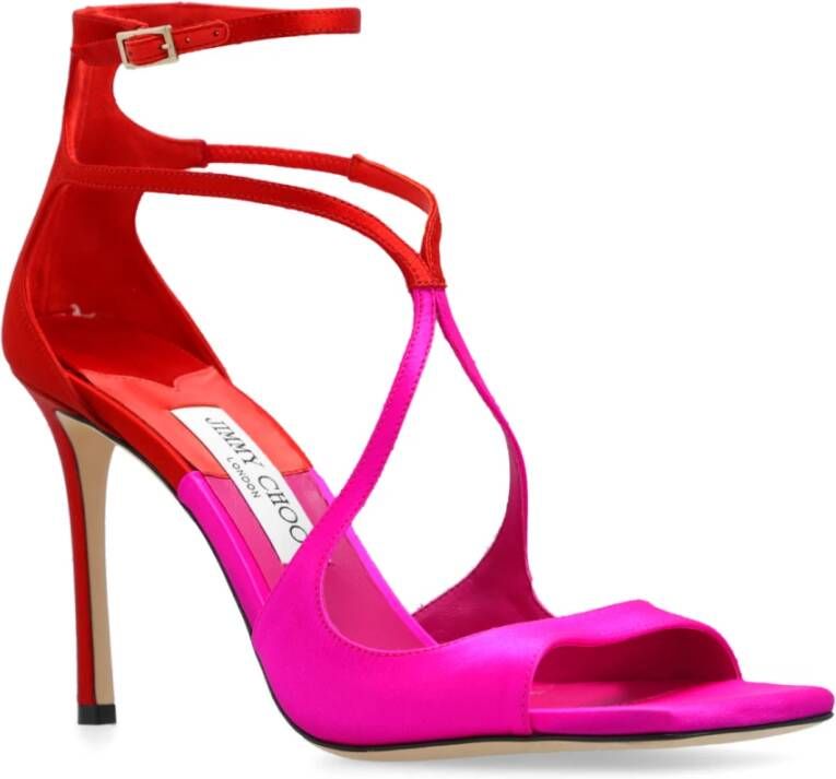 Jimmy Choo Azia sandalen met hak in satijn Pink Dames