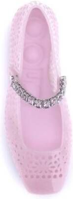 Jimmy Choo Ballerina's met kristalversiering en vierkante neus