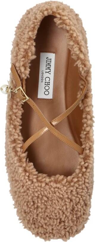 Jimmy Choo Ballerina's van bont Eleri