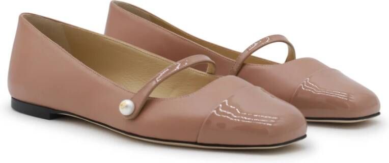 Jimmy Choo Beige Elisa Platte Schoenen Pink Dames