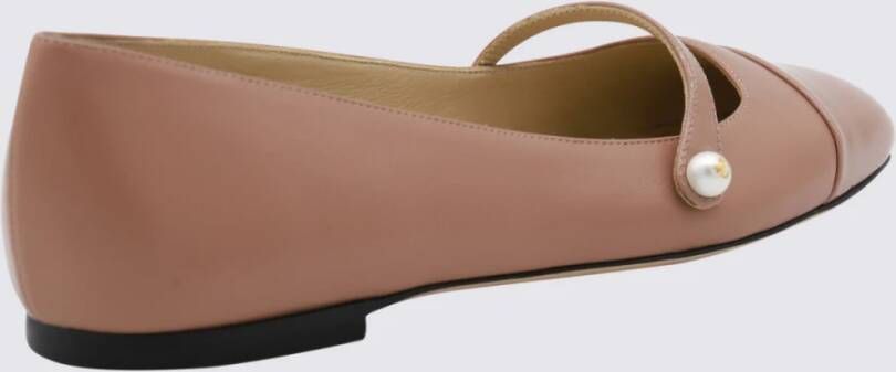 Jimmy Choo Beige Elisa Platte Schoenen Pink Dames