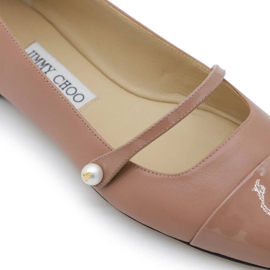 Jimmy Choo Beige Elisa Platte Schoenen Pink Dames