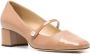 Jimmy Choo Beige Leren Vierkante Neus Hakken Beige Dames - Thumbnail 2